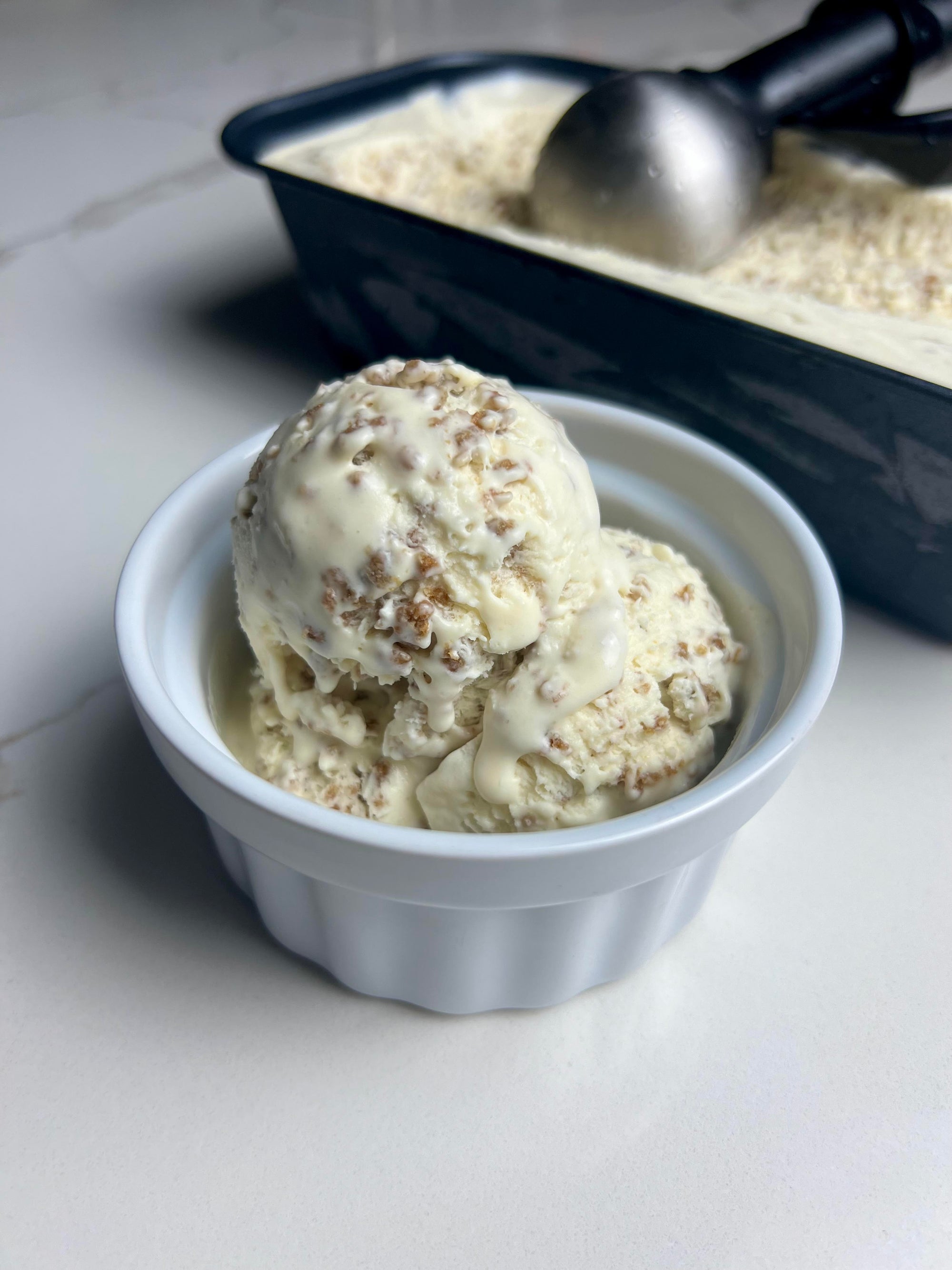 Coconut White Rum Grapenut Ice Cream