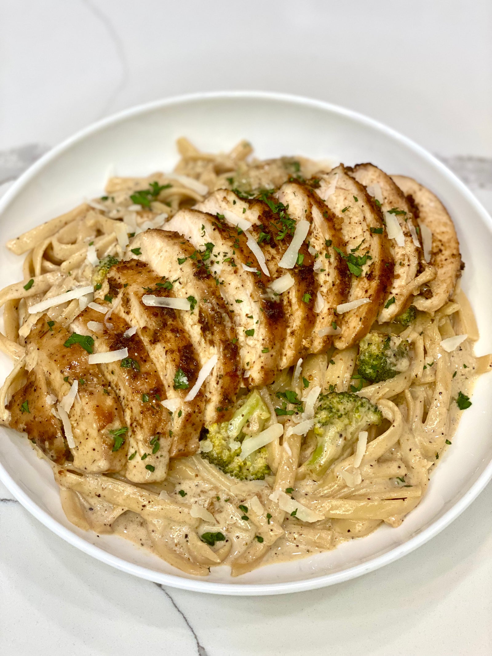 Fettuccine Alfredo with Chicken & Broccoli