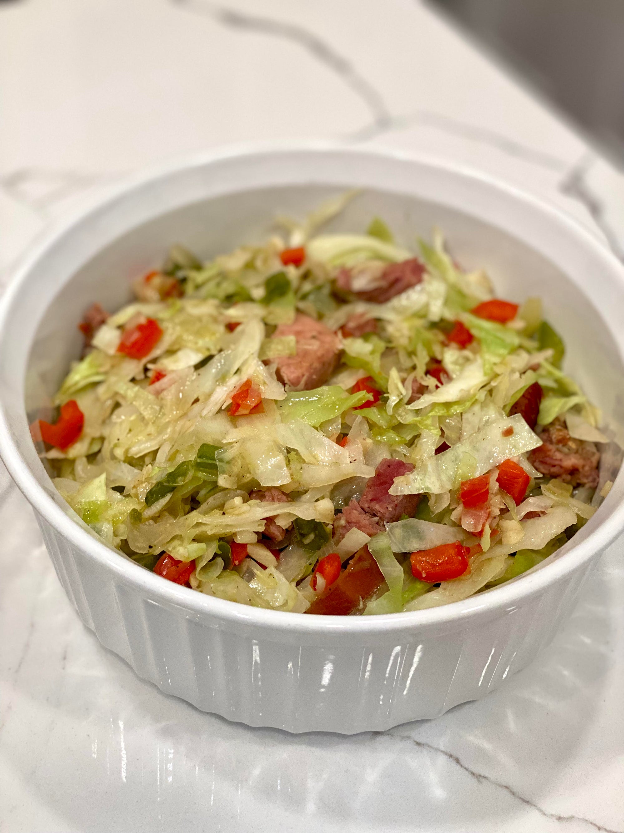 Fried Cabbage with Smoked Ham