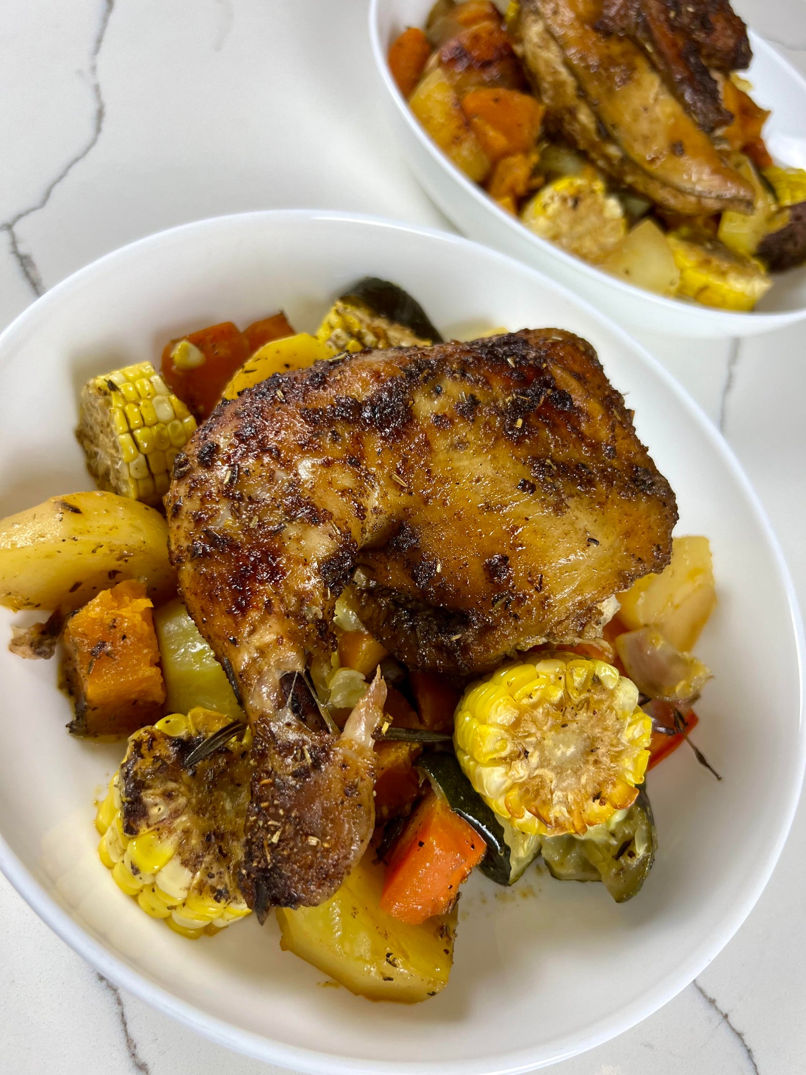 Garlic & Herb-Roasted Chicken over Vegetables
