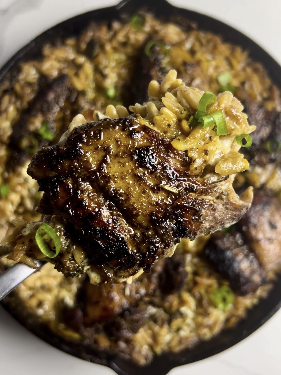 Jerk Chicken & Broccoli Orzo Skillet