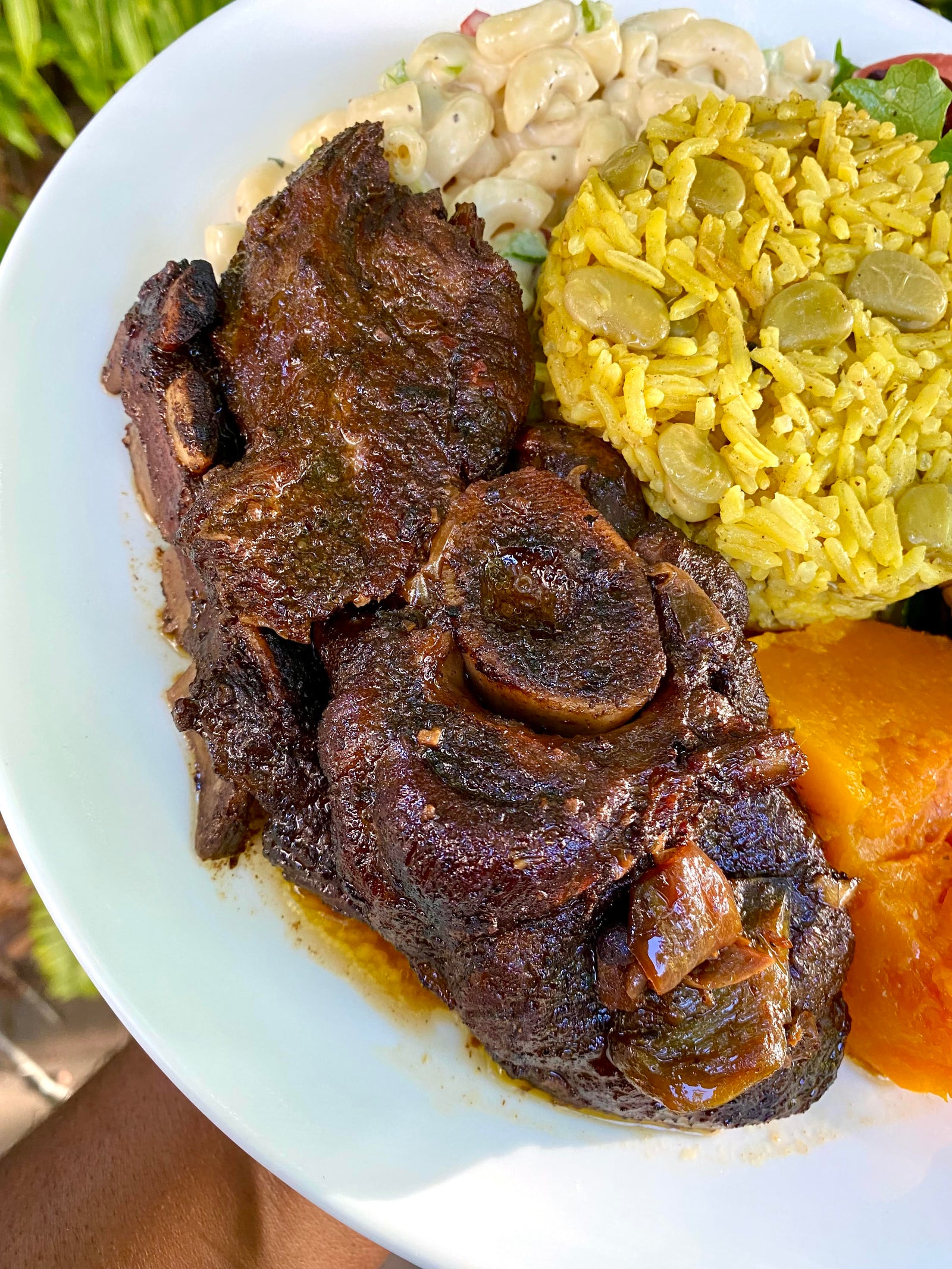 Oven-Cooked Jerk Lamb and Yellow Rice & Lima Beans