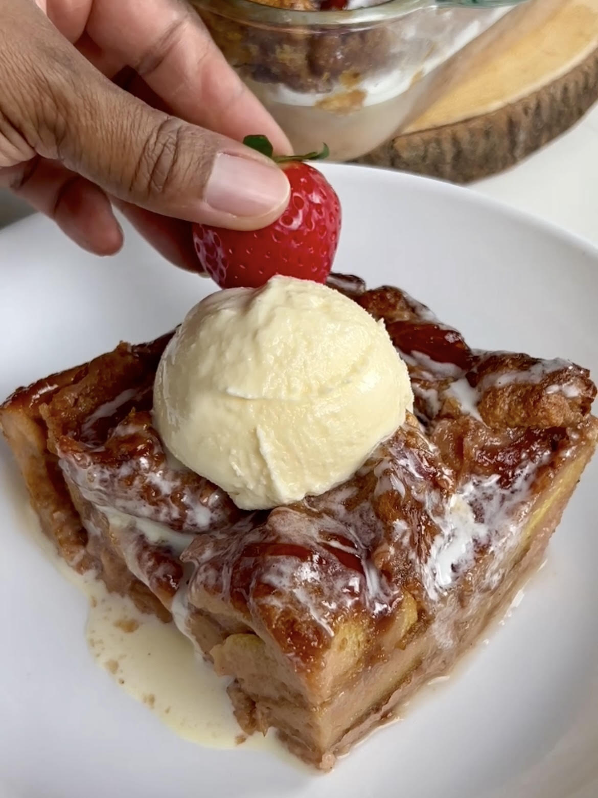 Strawberry Bread Pudding