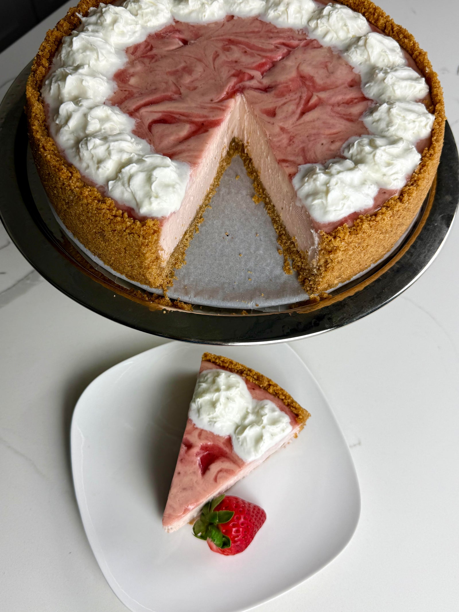 Strawberry Swirl Cheesecake