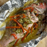 Jamaican Roast Fish with Okra